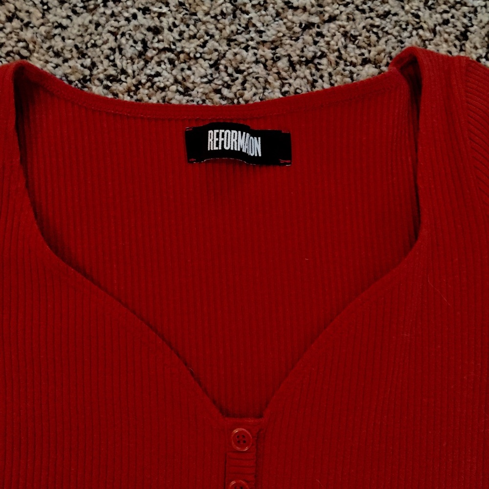 SOLD-Reformation Ribbed Mini Dress - Picture 4 of 5